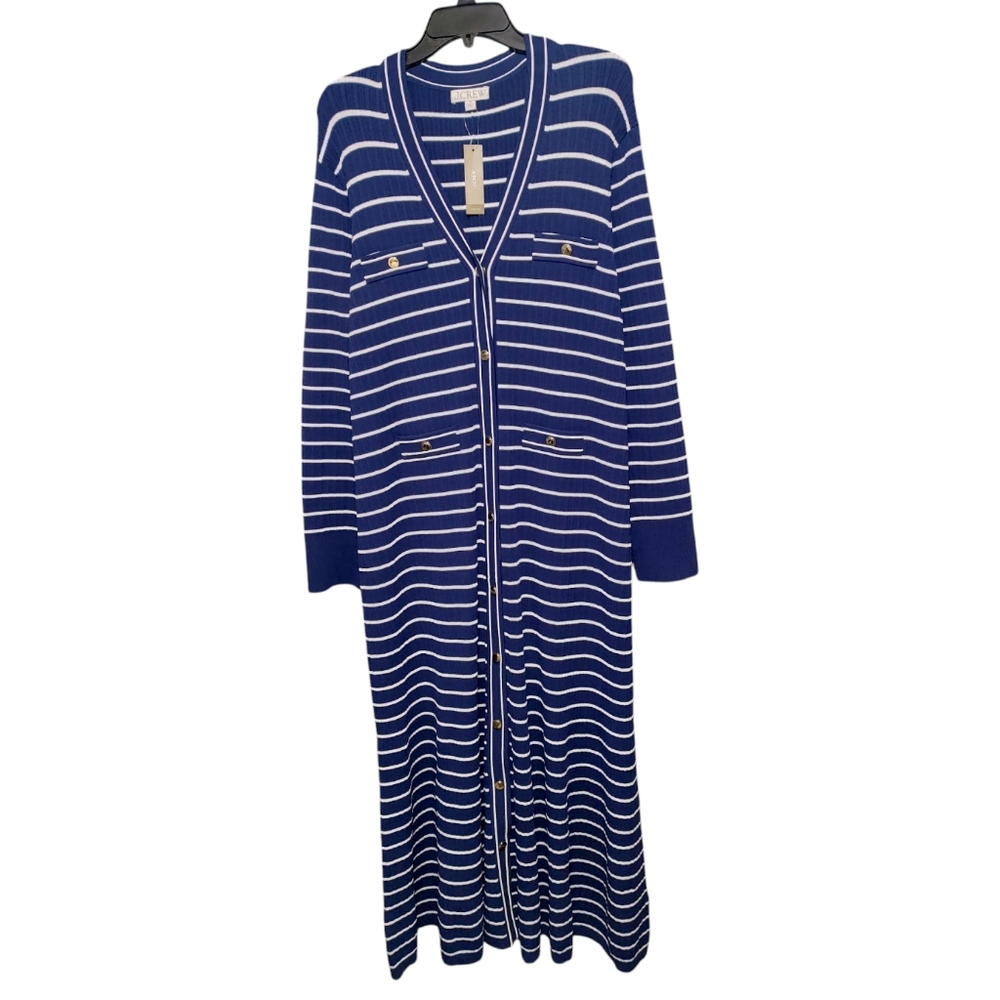 J. Crew Navy Blue Striped Button Up Sweater Dress Women's Plus Size 3X - Picture 10 of 10